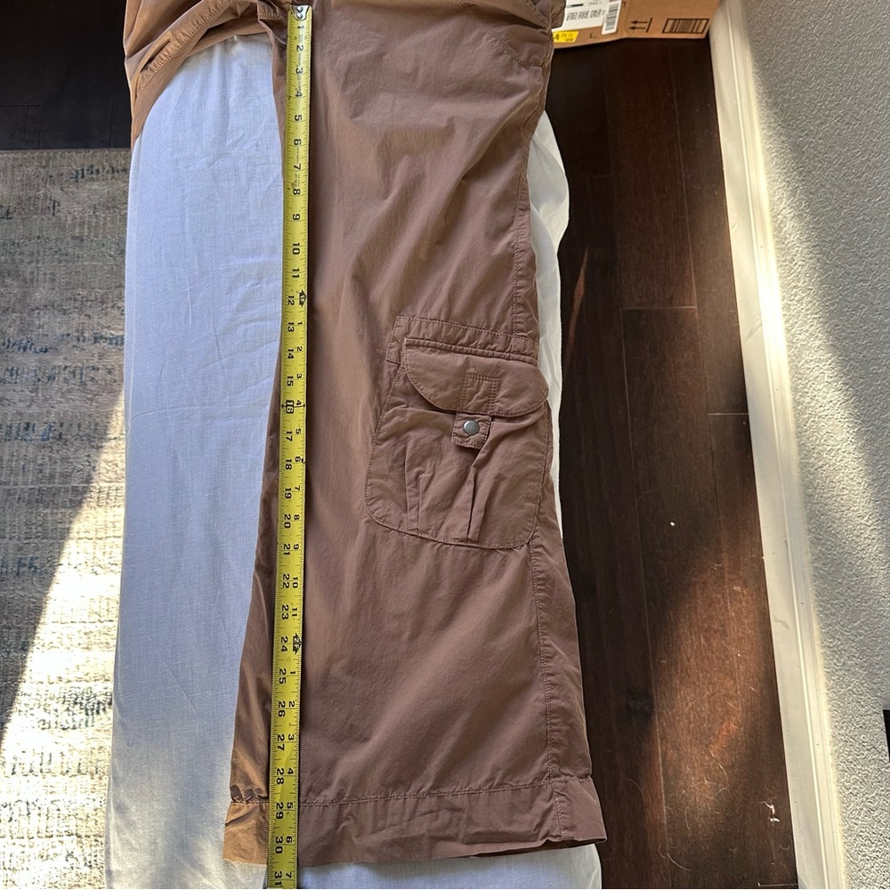 Pilcro Tan Cargo Pants Women’s 25 Utility Pocket Wide Leg Ankle Length - Picture 13 of 14
